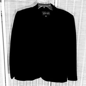 Ellen Tracie by Linda Allard lightweight black wool one button blazer